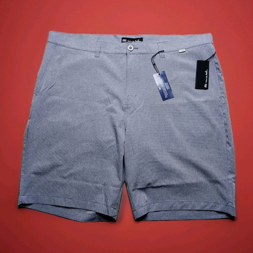 Travis Mathew Men's Size 40 Beck Performance Golf Shorts Stretch Light Grey NWT
